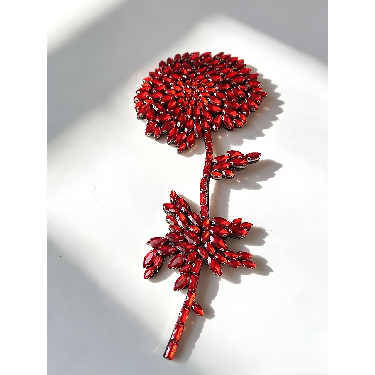 Handcrafted Rhinestone Flower Brooch, Sparkling Elegance